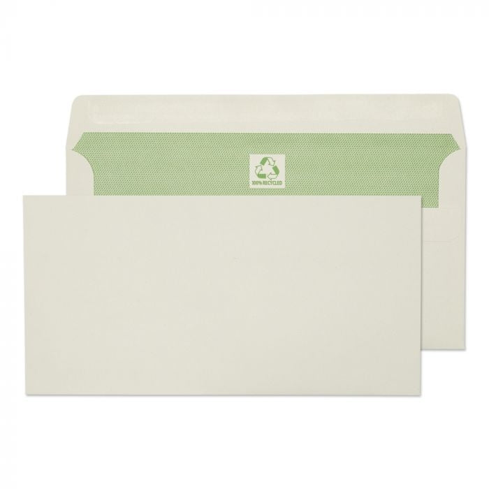 Blake Purely Environmental DL 110 x 220 mm 90 gsm Recycled Wallet Self Seal Envelopes (RE3258) Natural White - Pack of 50