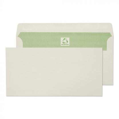 Blake Purely Environmental DL 110 x 220 mm 90 gsm Recycled Wallet Self Seal Envelopes (RE3258) Natural White - Pack of 50