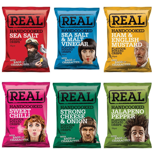 Real Crisps {6 Box Offer} 1 x EACH Flavour 144 Bags