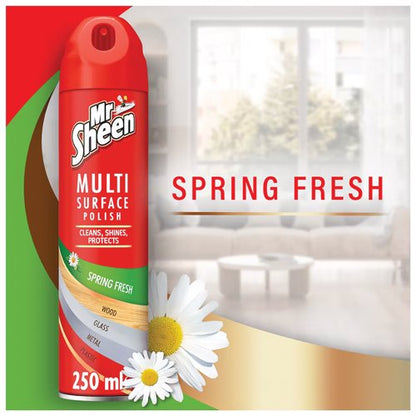 Mr Sheen Multi Surface Polish Aerosol Spring Fresh 250ml (Pack of 6) 3175229