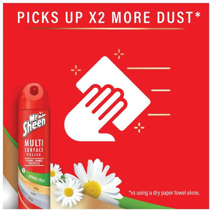 Mr Sheen Multi Surface Polish Aerosol Spring Fresh 250ml (Pack of 6) 3175229