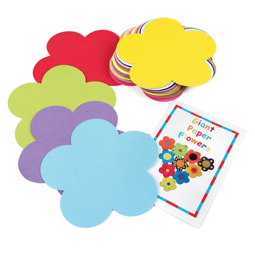 Pre-Cut Paper Flowers Giant Assorted (Pack of 100) AR02783