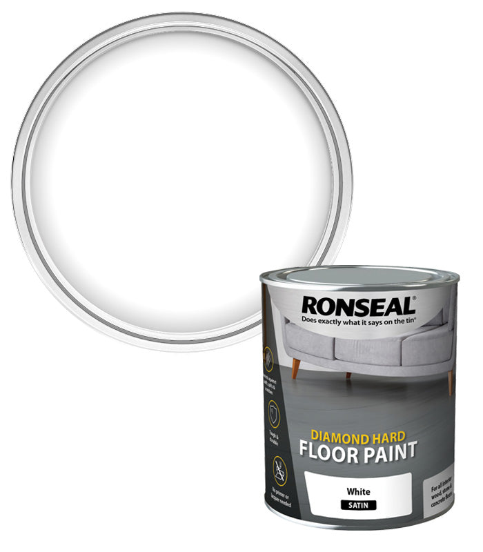Ronseal Dhfpwh25L 2.5L Diamond Hard Floor Paint - White