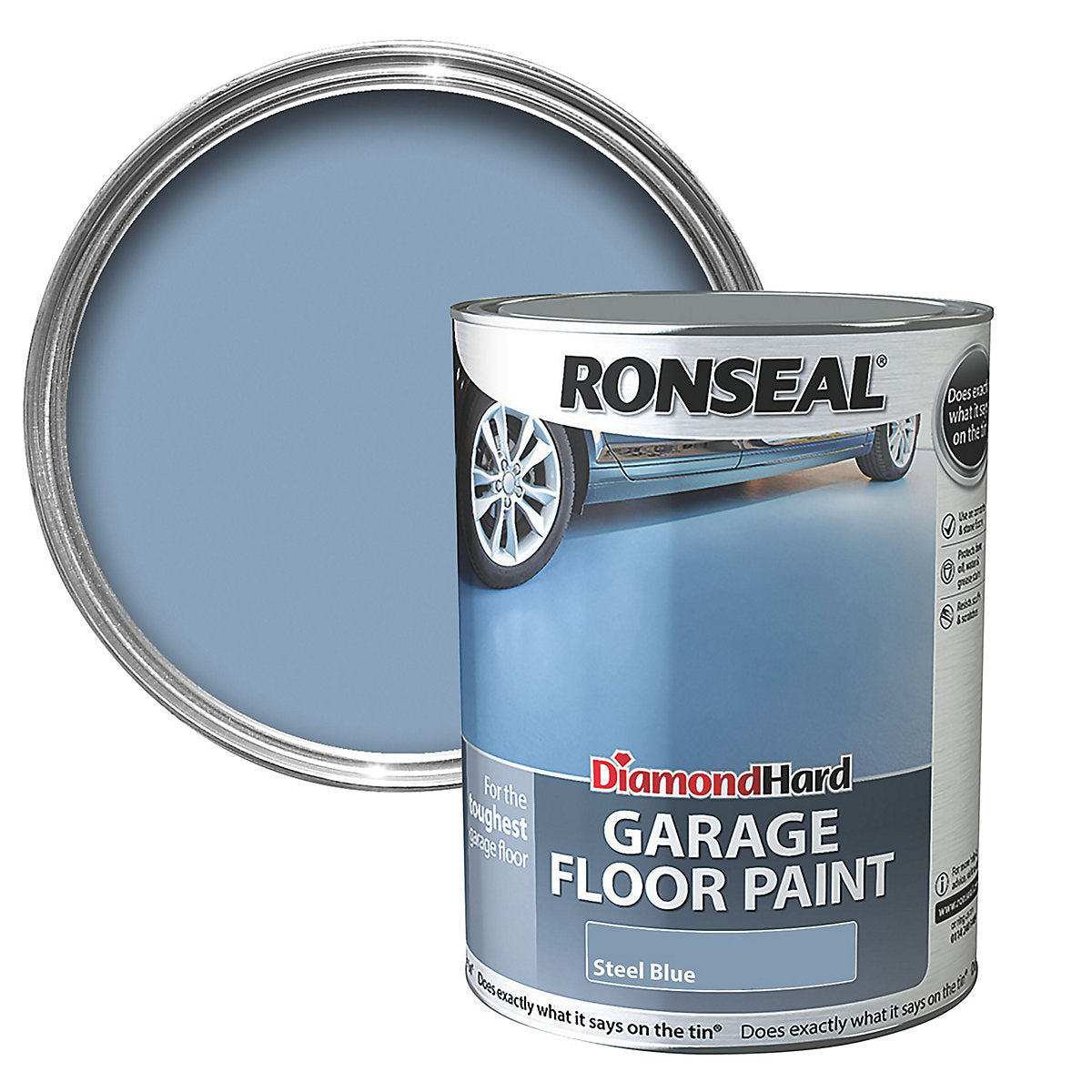 Ronseal Dhgfpb25L 2.5L Diamond Hard Garage Floor Paint - Steel Blue