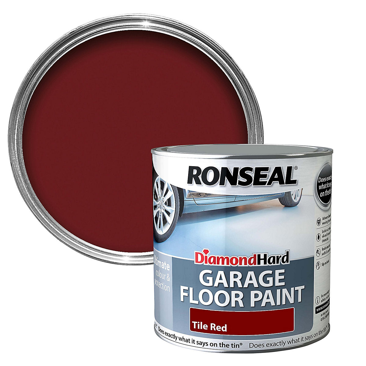 Ronseal Dhgfptr5L Diamond Hard Garage Floor Paint Tile Red 5 Litre