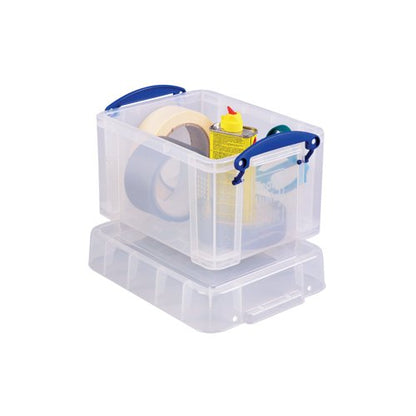 Really Useful 3L Plastic Storage Box With Lid 245X180X160Mm Clear 3C
