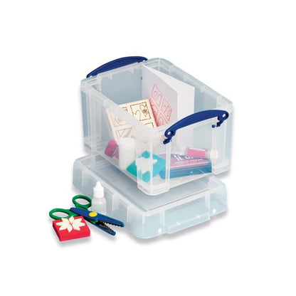 Really Useful 3L Plastic Storage Box With Lid 245X180X160Mm Clear 3C