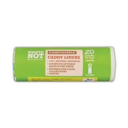 Waste Not Compostable Caddy Liner Bag 20 per Roll (6 Pack) 10629