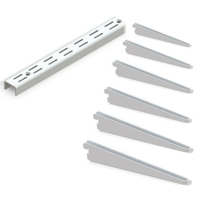 Fixtures Twin Slot Shelving WHITE Uprights All Sizes