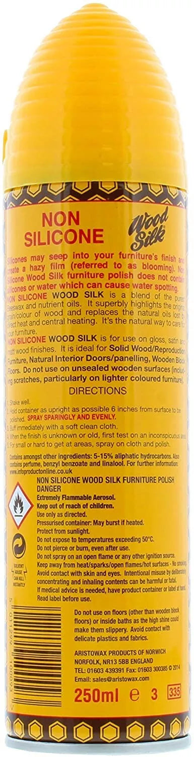Aristowax The Original Non Silicone Wood Silk Spray Polish 250ml