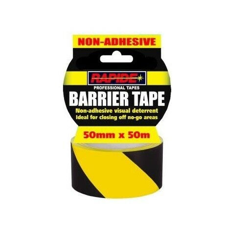 Rapide Yellow and Black Non Adhessive, Barrier Tape 50mm x 50m