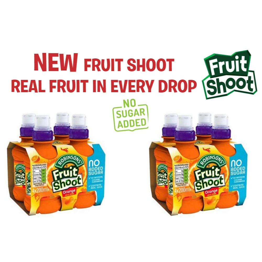 Robinsons Fruit Shoots Orange Flavoured Juice Drink 4 x 200ml *NO ADDED SUGAR*