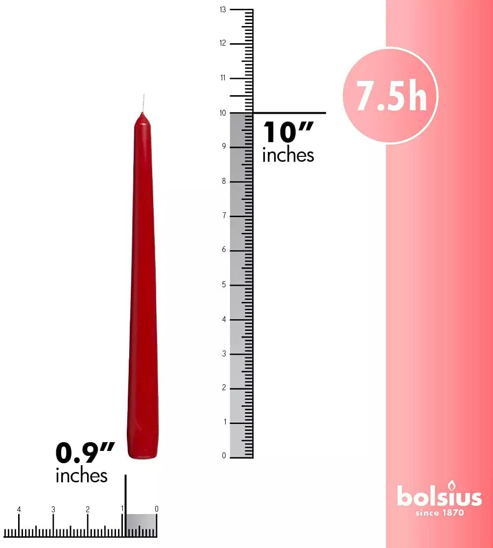 Bolsius Professional Tapered Candles 10" Red 100's