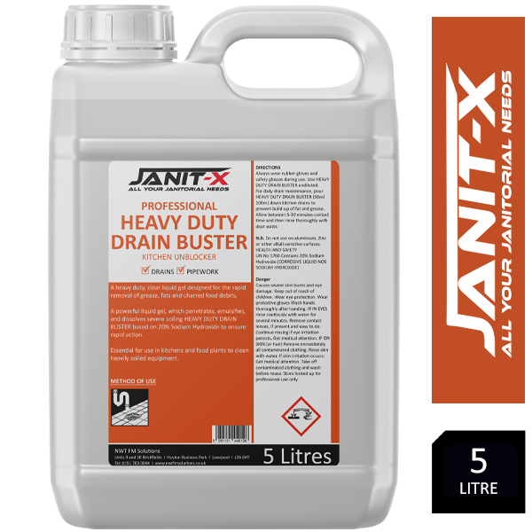 Janit-X Professional HD Drain Buster Sink & Pipe Unblocker 5L