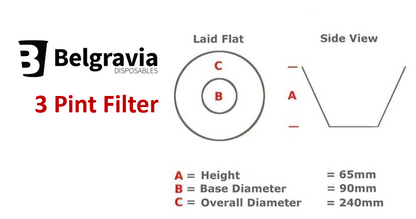 Belgravia White 3 Pint Pour & Serve Coffee Machine Filter Papers Bravilor (500s)