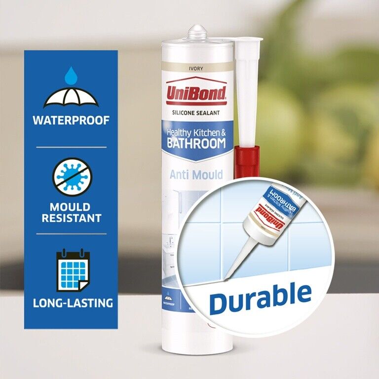 Unibond Anti-Mould Bathroom & Kitchen Sealant Translucent 274g