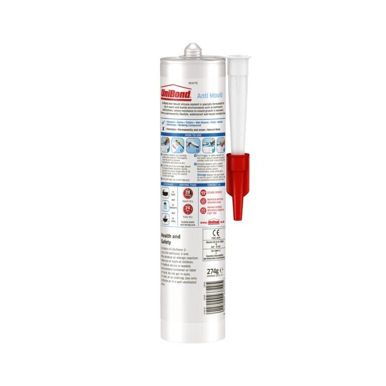 Unibond Anti-Mould Bathroom & Kitchen Sealant Translucent 274g