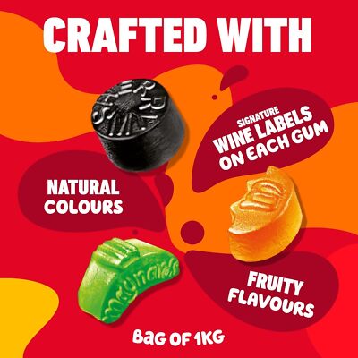Maynards Bassetts Wine Gums, Mega Sharing Bag | 3 x 1kg Bundle