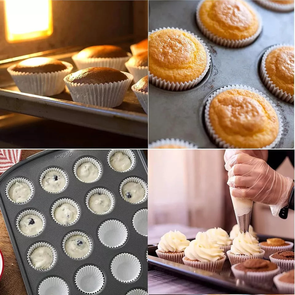 Caroline Plain White Muffin Cake Cases - Tub Of 50 Large (8Cm X 4Cm)