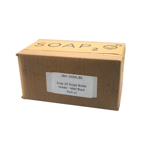 Soap2O Wall Brackets for 500ml Bottles Black Pack of 2 S2OWB-BLK