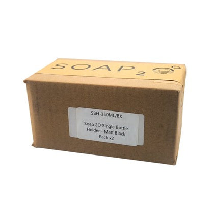 Soap2O Wall Brackets for 500ml Bottles Black Pack of 2 S2OWB-BLK