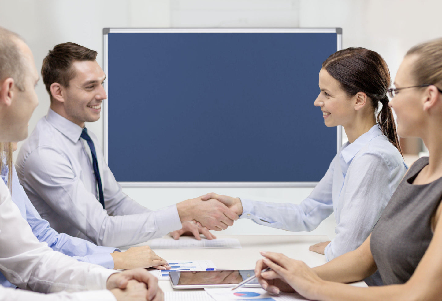 Bi-Office Maya Fire Retardant Blue Felt Noticeboard Aluminium Frame 2400x1200mm - SA2101170