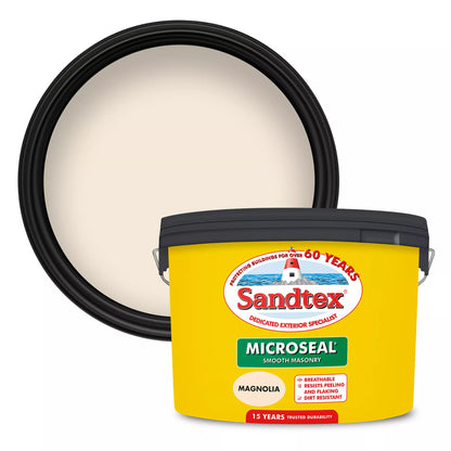 Sandtex Masonry Ultra Smooth | Exterior Paint | Magnolia | 1 x 10 litre