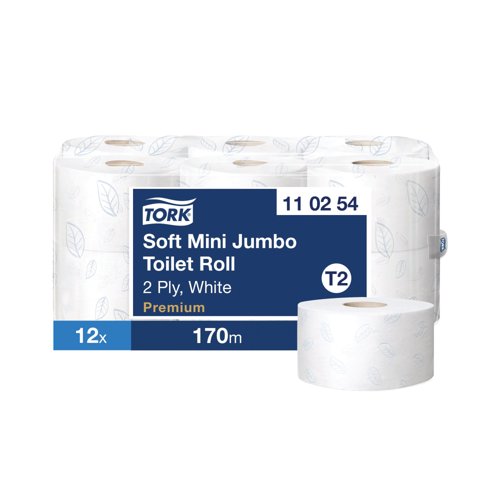 Tork T2 System Mini Jumbo Roll 2-Ply 850 Sheets (12 Pack) 110254