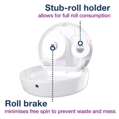 Tork T2 Mini Jumbo Toilet Roll Dispenser White 555000
