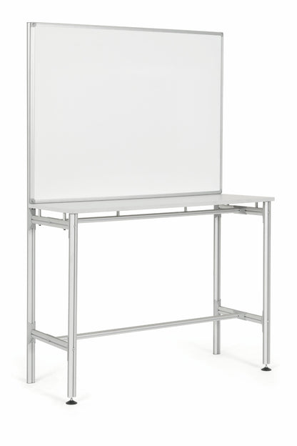 Bi-Office Desk with Magnetic Laquered Steel Whiteboard 1200x900mm Silver - SD162606