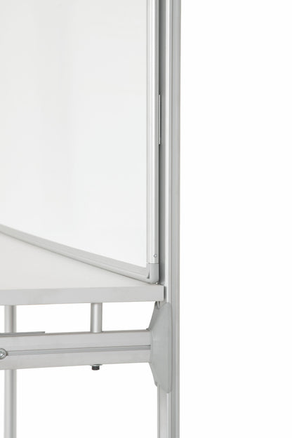 Bi-Office Desk with Magnetic Laquered Steel Whiteboard 1200x900mm Silver - SD162606