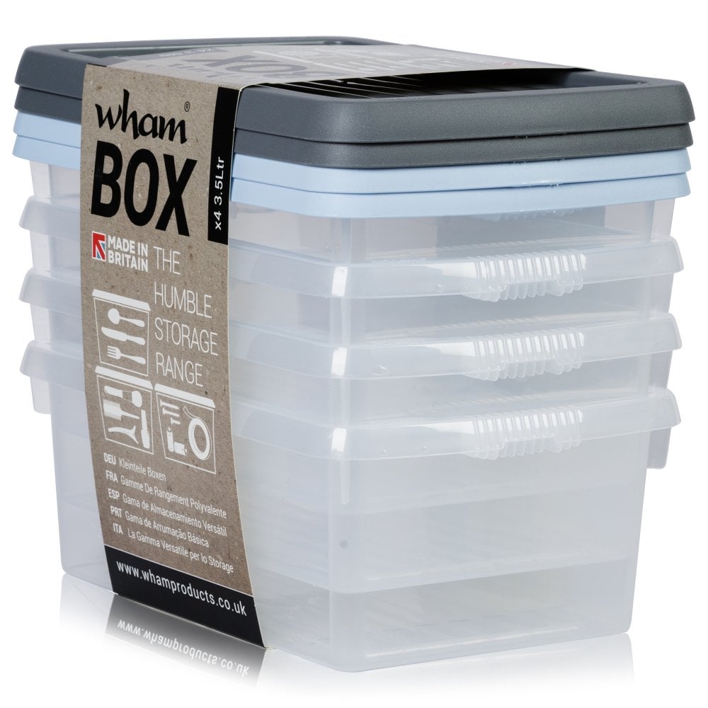 Wham Clear 4.01 Box & Lid Set 3.5 Litre Pack 4's