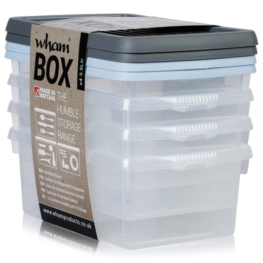 Wham Clear 4.01 Box & Lid Set 3.5 Litre Pack 4's - UK BUSINESS SUPPLIES