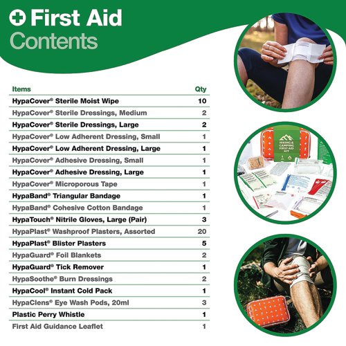 Safety First Aid Group Hiking and Camping First Aid Kit Orange KR202