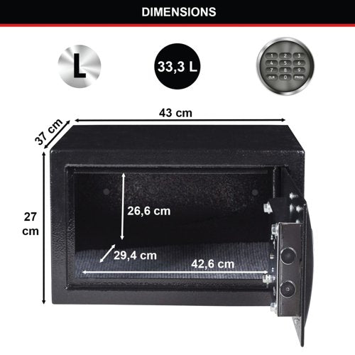 Master Lock Laptop Safe Electronic Lock Black 34 Litre X125mL
