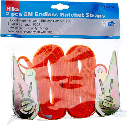 Hilka 84105025 Endless Ratchet Straps {Twin Pack}