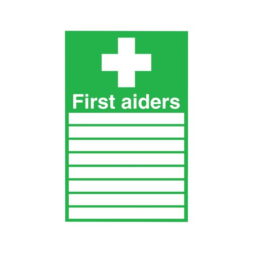 Safety Sign First Aiders 300X200Mm Pvc FA01926R