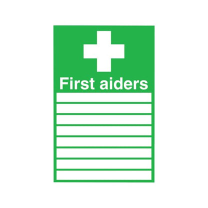 Safety Sign First Aiders 300X200Mm Pvc FA01926R
