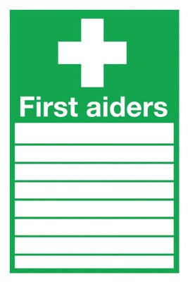 Safety Sign First Aiders 300X200Mm Pvc FA01926R