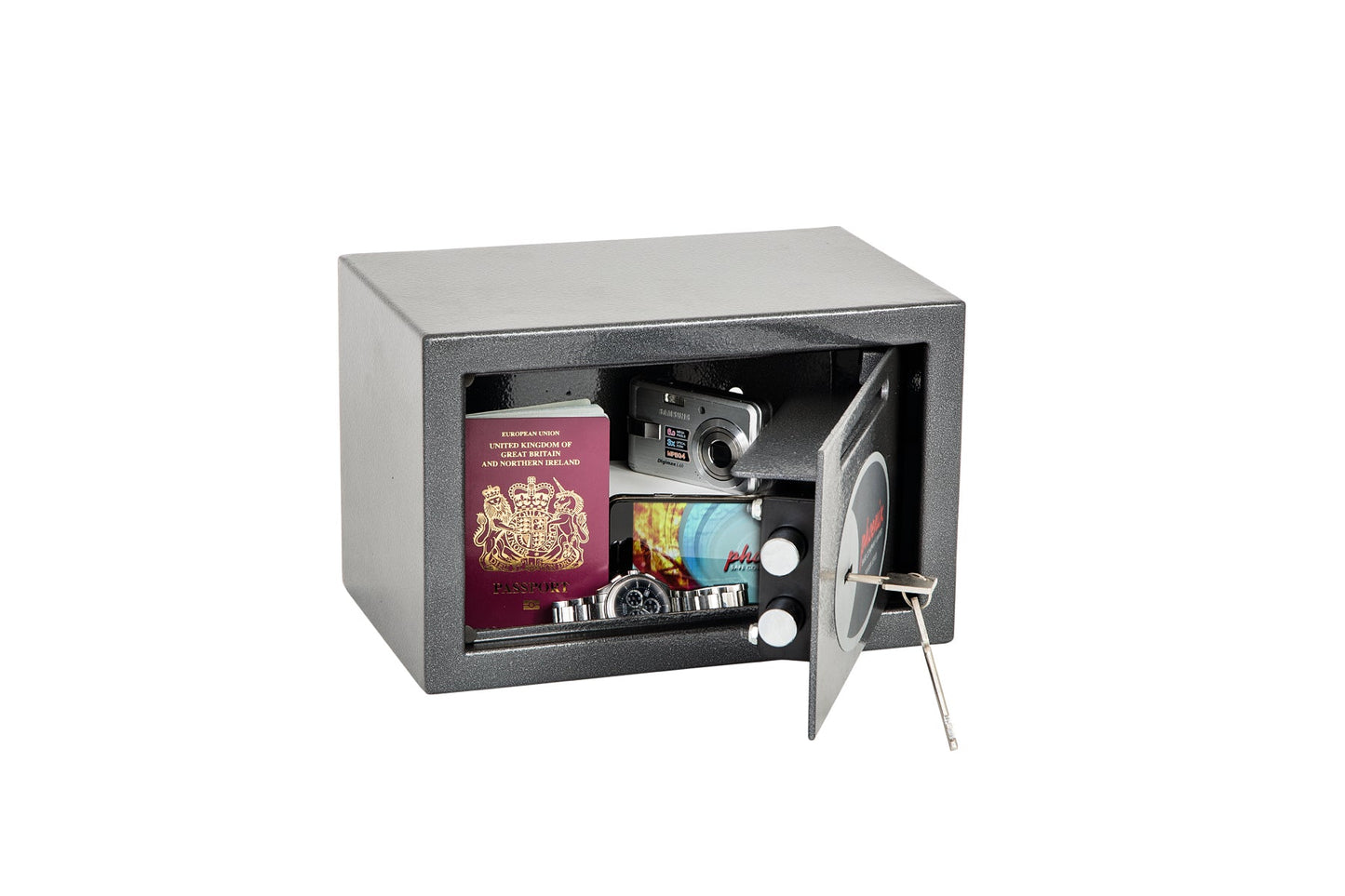Phoenix Vela Deposit Home and Office Size 1 Safe Key Lock Graphite Grey SS0801KD