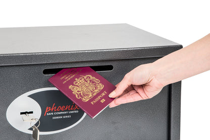 Phoenix Vela Deposit Home and Office Size 1 Safe Key Lock Graphite Grey SS0801KD