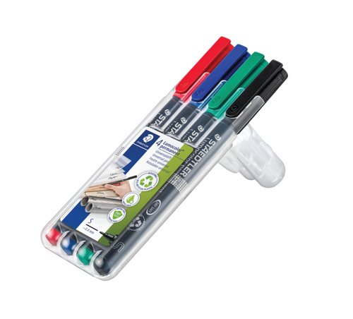 Staedtler Lumocolour Non-Permanent Fine Assorted (Pack of 4) 316-WP4