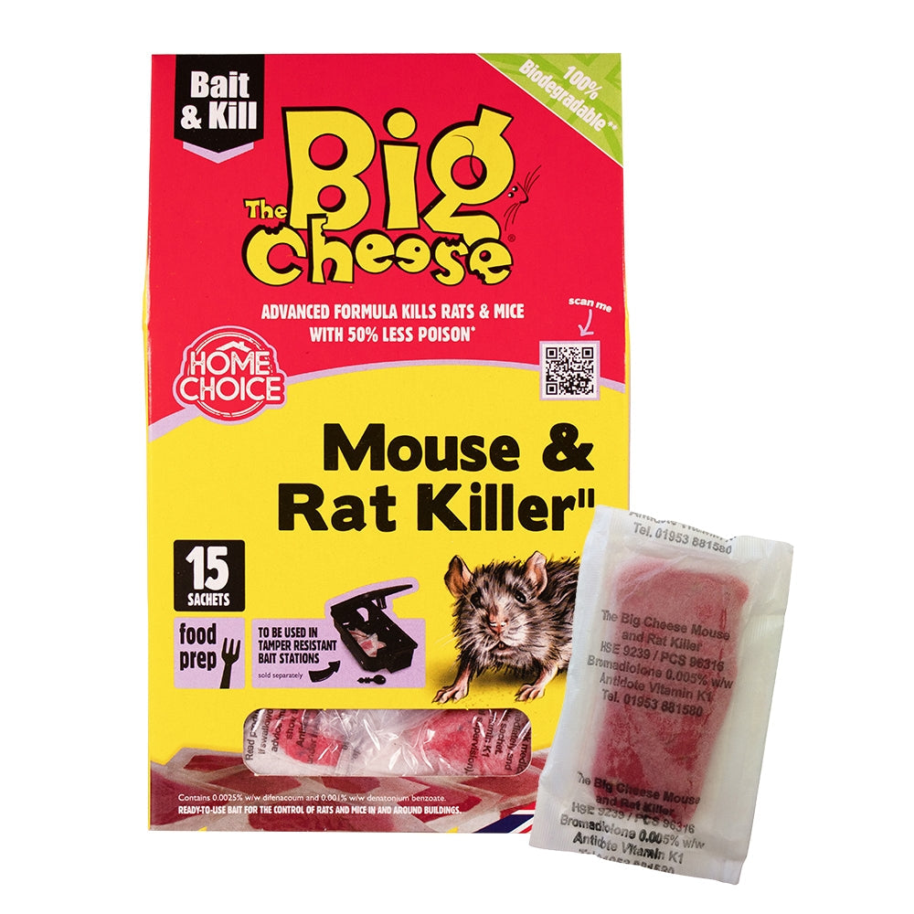 The Big Cheese Mouse & Rat Killer Pasta Sachet | Mice & Rats | 10g Sachets x 15