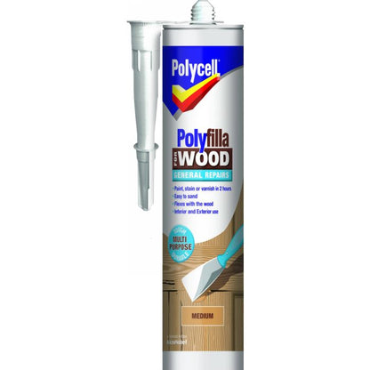 Polycell Polyfilla Wood General Repair 480Gm Medium Cartridge