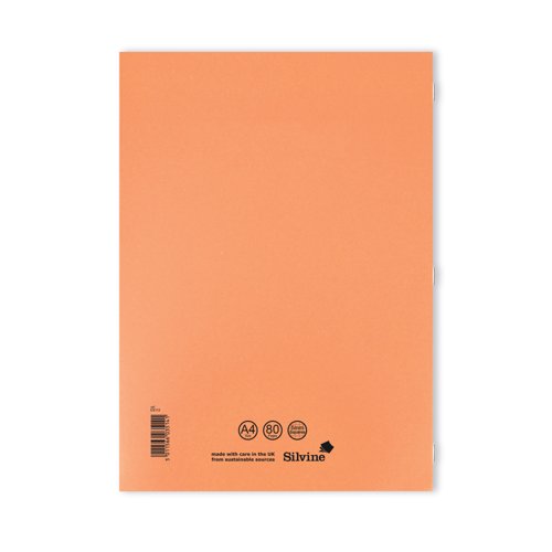 Silvine Exercise Book 5mm Squares A4 Orange (Pack of 10) EX113