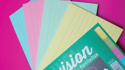 Silvine Luxpad Revision 48 Ringbound Flash Cards Ruled Assorted (Pack of 20) PADSC53