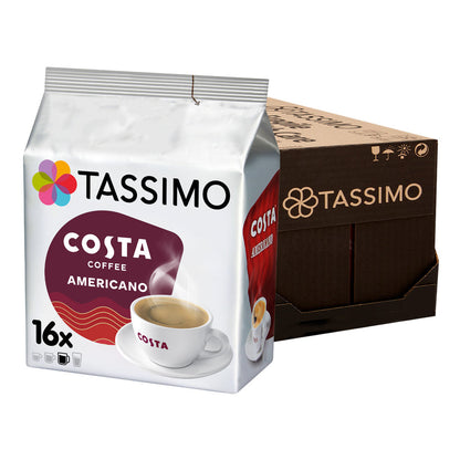 Tassimo Costa Americano Coffee Capsules (16/16 Pods/Drinks)