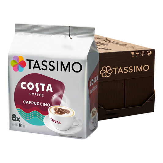 Tassimo Costa Cappuccino Coffee Capsules (16/8 Pods/Drinks)