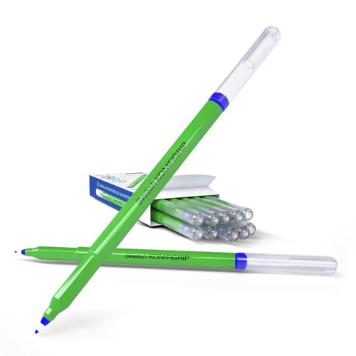 Swash KOMFIGRIP Handwriting Pen Blue (Pack of 12) THW12BU