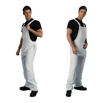 Bib & Brace with Pouch, Cotton WHITE Painter , DIY, Workwear {All Sizes}